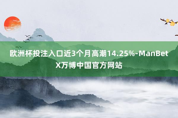 欧洲杯投注入口近3个月高潮14.25%-ManBetX万博中国官方网站