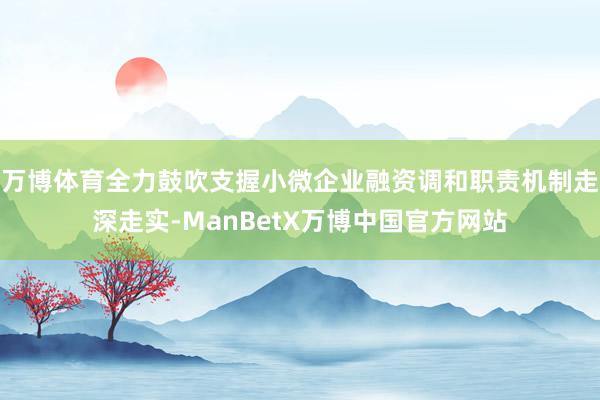 万博体育全力鼓吹支握小微企业融资调和职责机制走深走实-ManBetX万博中国官方网站