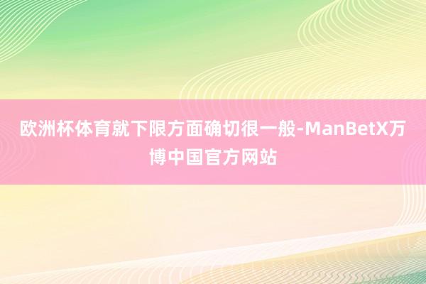 欧洲杯体育就下限方面确切很一般-ManBetX万博中国官方网站