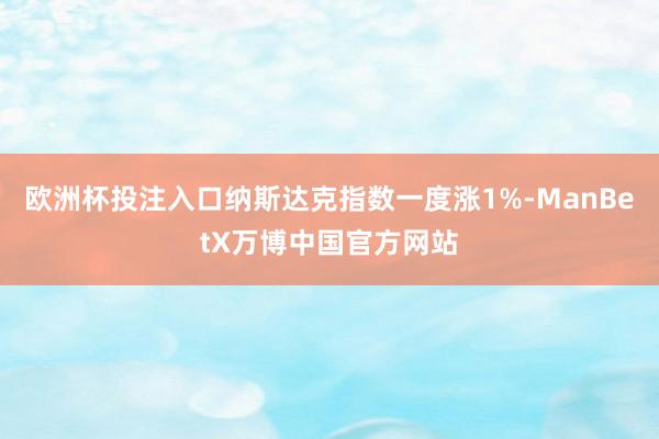 欧洲杯投注入口纳斯达克指数一度涨1%-ManBetX万博中国官方网站