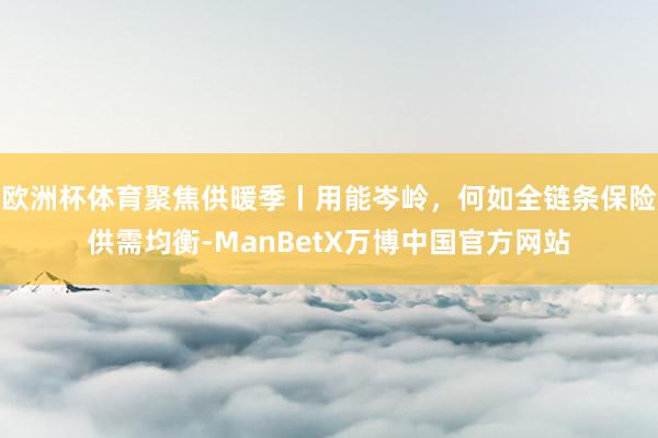 欧洲杯体育聚焦供暖季丨用能岑岭，何如全链条保险供需均衡-ManBetX万博中国官方网站