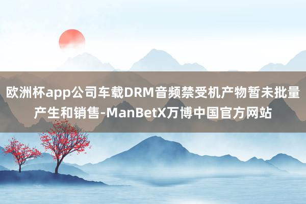 欧洲杯app公司车载DRM音频禁受机产物暂未批量产生和销售-ManBetX万博中国官方网站