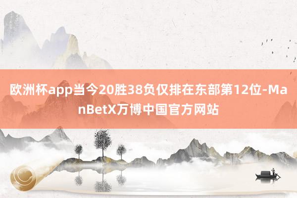 欧洲杯app当今20胜38负仅排在东部第12位-ManBetX万博中国官方网站