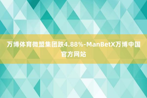 万博体育微盟集团跌4.88%-ManBetX万博中国官方网站