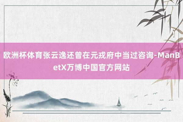 欧洲杯体育张云逸还曾在元戎府中当过咨询-ManBetX万博中国官方网站