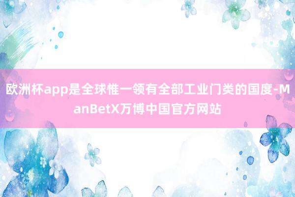 欧洲杯app是全球惟一领有全部工业门类的国度-ManBetX万博中国官方网站