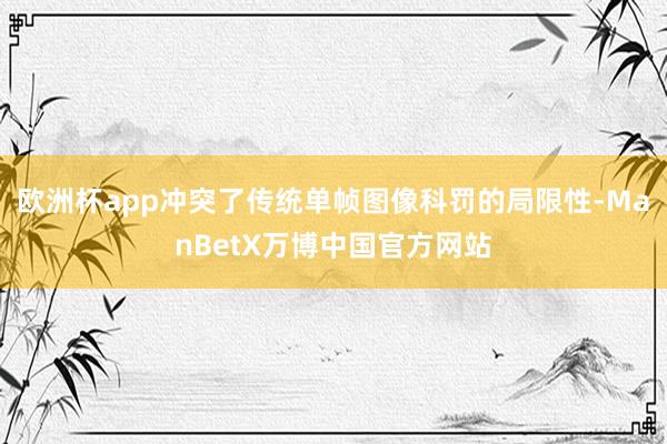 欧洲杯app冲突了传统单帧图像科罚的局限性-ManBetX万博中国官方网站
