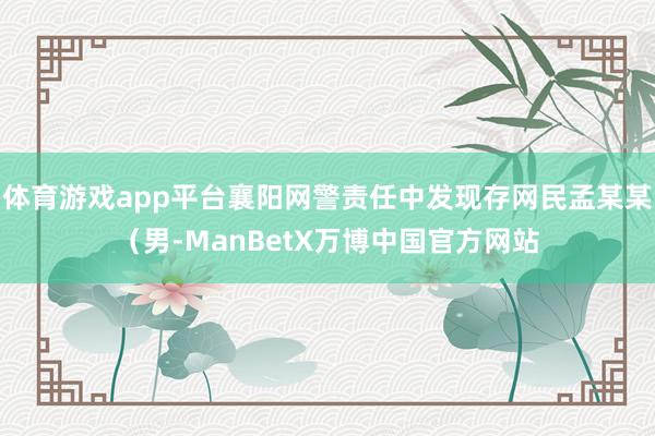 体育游戏app平台襄阳网警责任中发现存网民孟某某（男-ManBetX万博中国官方网站