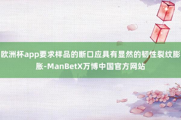 欧洲杯app要求样品的断口应具有显然的韧性裂纹膨胀-ManBetX万博中国官方网站