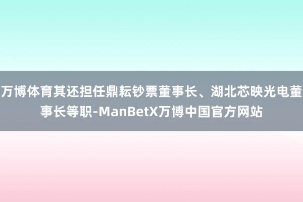 万博体育其还担任鼎耘钞票董事长、湖北芯映光电董事长等职-ManBetX万博中国官方网站