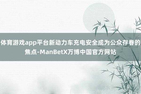 体育游戏app平台新动力车充电安全成为公众存眷的焦点-ManBetX万博中国官方网站