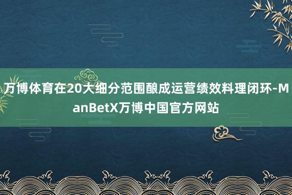 万博体育在20大细分范围酿成运营绩效料理闭环-ManBetX万博中国官方网站