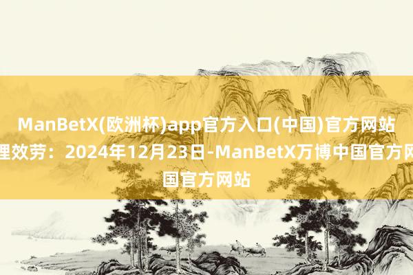 ManBetX(欧洲杯)app官方入口(中国)官方网站处理效劳：2024年12月23日-ManBetX万博中国官方网站