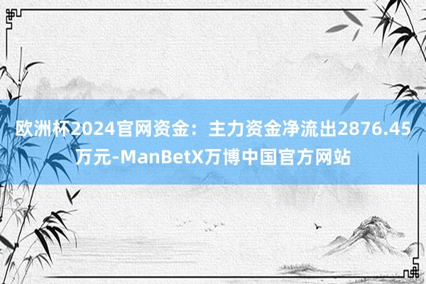 欧洲杯2024官网资金：主力资金净流出2876.45万元-ManBetX万博中国官方网站