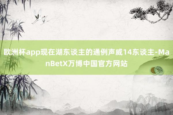 欧洲杯app现在湖东谈主的通例声威14东谈主-ManBetX万博中国官方网站
