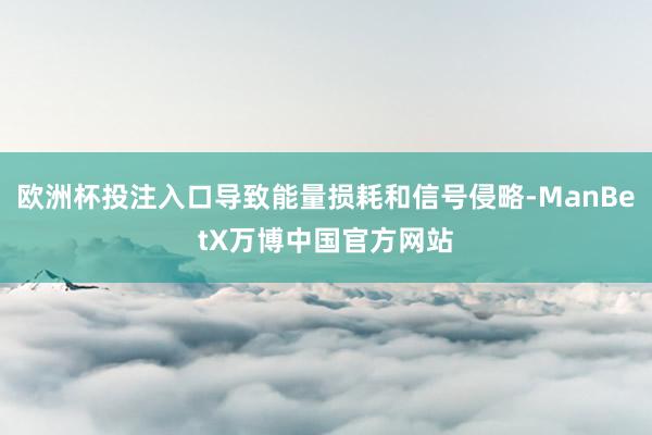 欧洲杯投注入口导致能量损耗和信号侵略-ManBetX万博中国官方网站